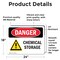 Signmission Chemical Storage Danger Sign, Vinyl Decal, 24in W x 18in L, 2PK OS-2PACK-DS-D-1824-L-1998 - alternate 3